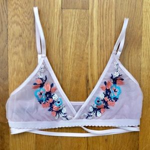 Sheer Pink: Embroidered Bralette
